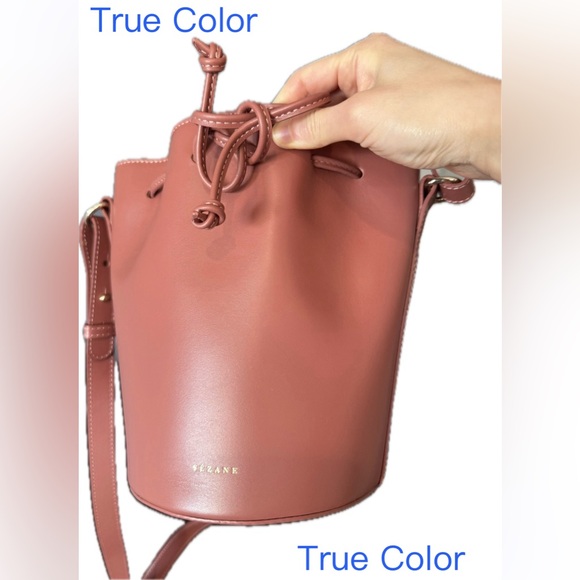 *NWT* Sézane Mini Farrow Bag Rosewood in Bovine Leather - Picture 3 of 13